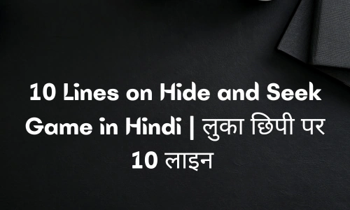 10 Lines on Hide and Seek Game in Hindi